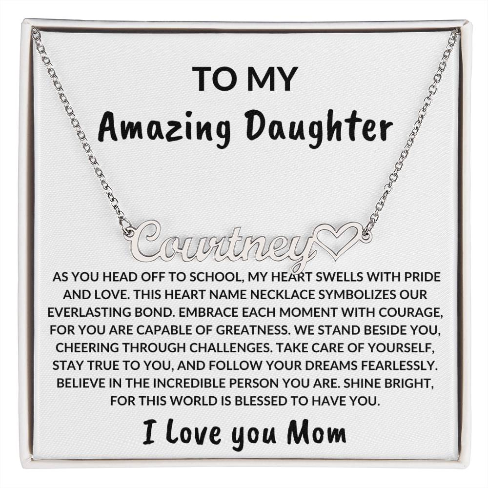 PERSONALIZED HEART NAME FROM MOM TO DAUGHTER