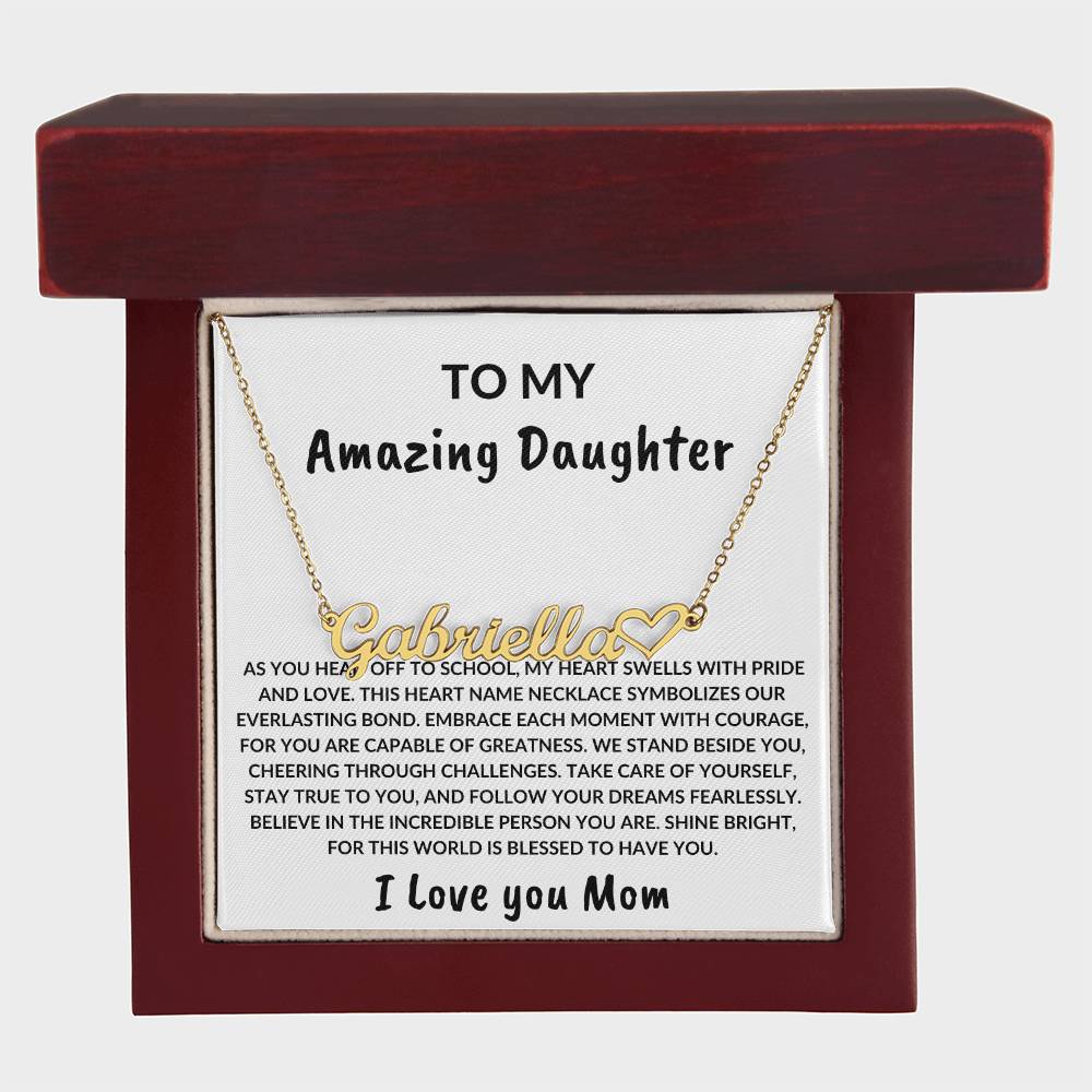 PERSONALIZED HEART NAME FROM MOM TO DAUGHTER