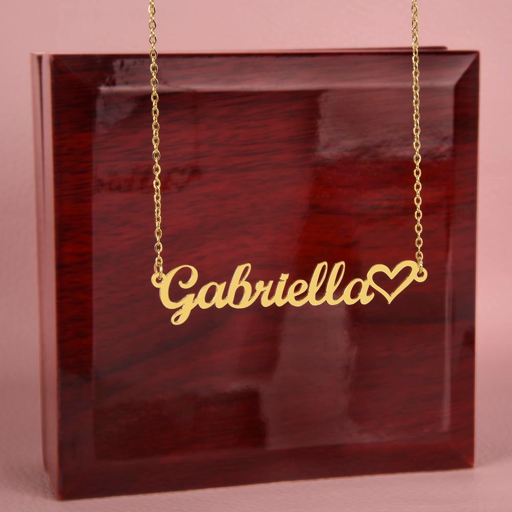 PERSONALIZED HEART NAME NECKLACE FROM MOM TO DAUGHTER