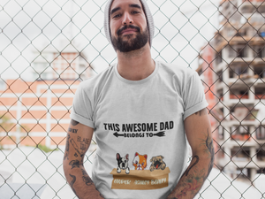 PERSONALIZED THIS AWESOME DAD BELONGS TO THE KIDS TEE UP TO THREE KIDS (DOGS OR CATS) ON SHIRT