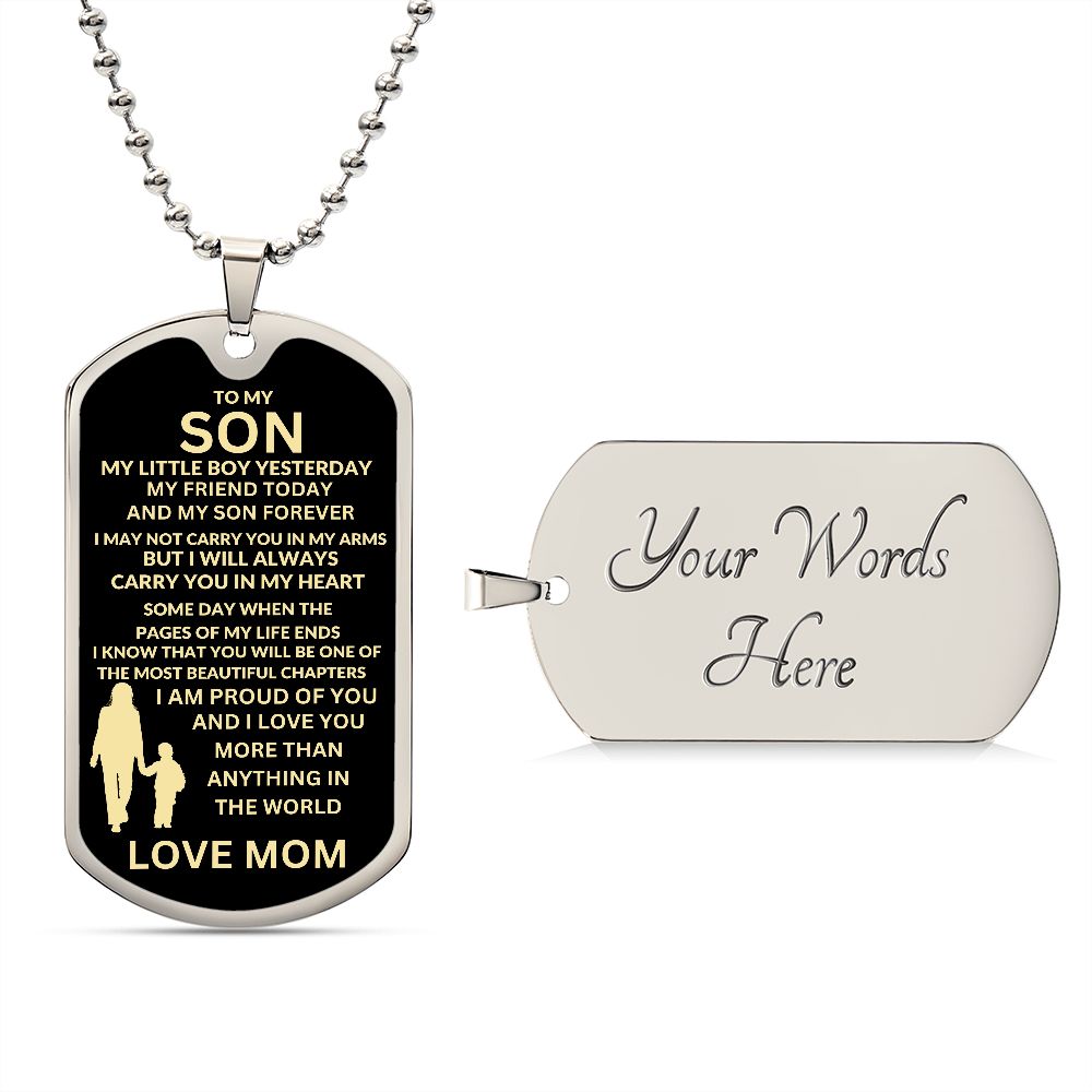 Personalized dog tags 2025 for son