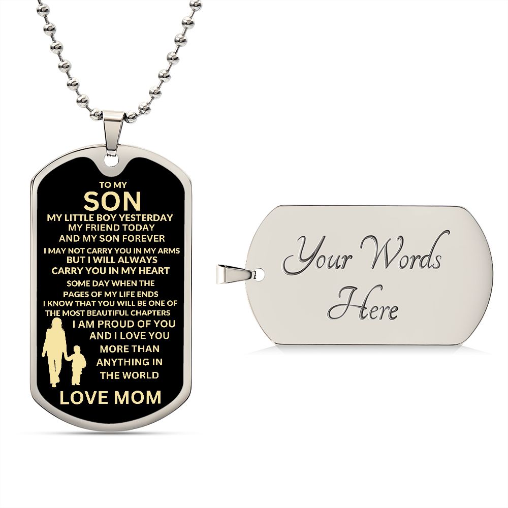 TO MY SON/DOG TAG MOM