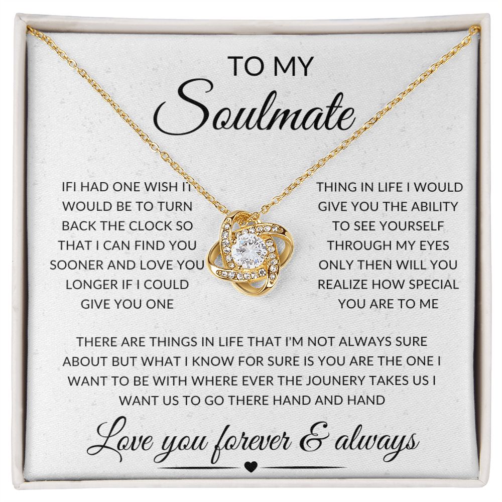 TO MY SOULMATE/LOVE KNOT NECKLACE