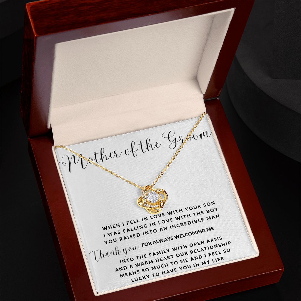 MOTHER OF THE GROOM/LOVE KNOT NECKLACE