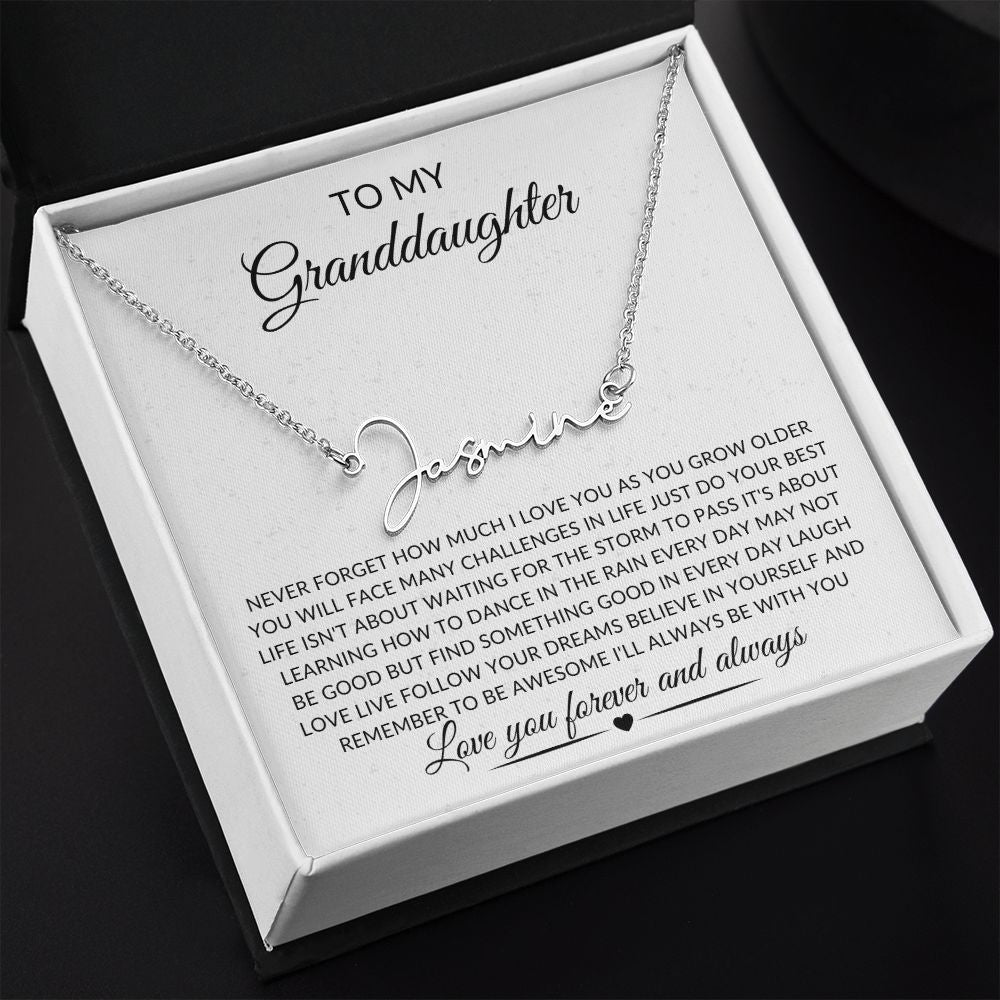GRANDDAUGHTER NAME NECKLACE