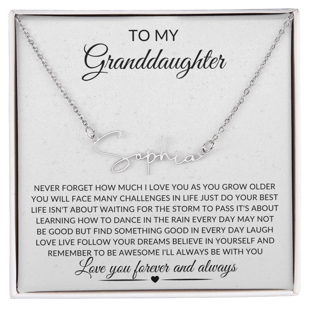 GRANDDAUGHTER NAME NECKLACE